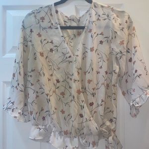 Floral Wrap Top